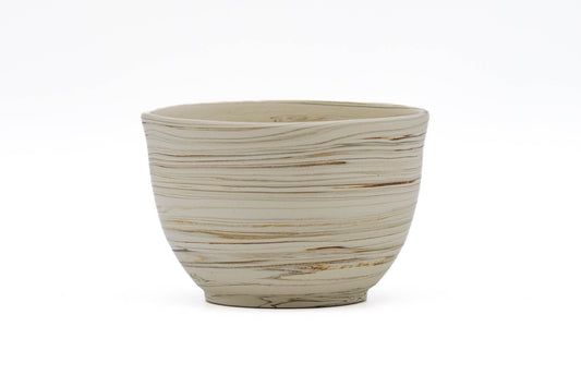 Japanese Teacup - ܥÌï ÍØҊ Takumi Hotta - ‘—ƒ¹ÌÕԷ Kenji Kiln - White Yellow Nerikomi Tokoname-yaki Yunomi - 110ml