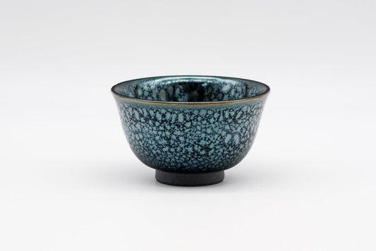 Japanese Teacup - ÌïÖÐÓÀáÔ Tanaka Eik¨ - Blue Yuteki Tenmoku Kiyomizu Senchawan - 50ml