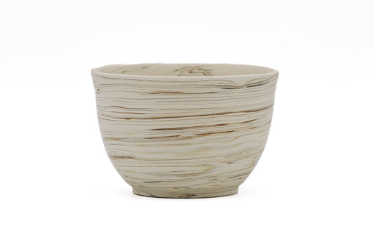 Japanese Teacup - ܥÌï ÍØҊ Takumi Hotta - ‘—ƒ¹ÌÕԷ Kenji Kiln - White Yellow Nerikomi Tokoname-yaki Yunomi - 110ml