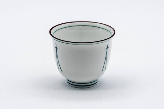 Japanese Teacup - White Porcelain Pine Needle Mino-yaki Yunomi - 100ml