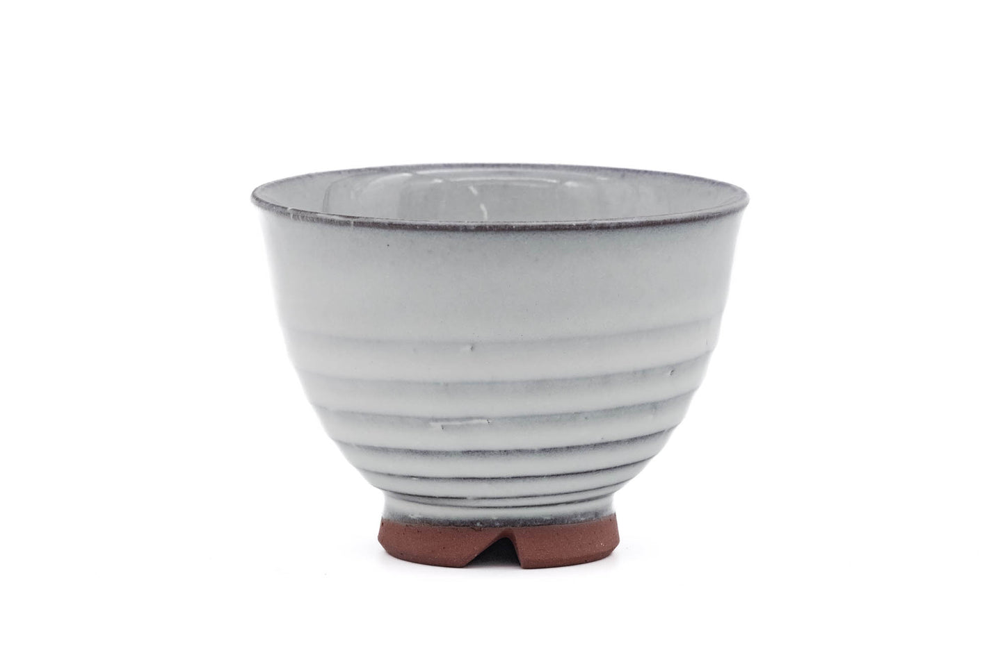 Japanese Teacups - ´»Ðã¸G Tsubakihide Kiln - Wooden Box Set of 5 White Spiraling Hagi-yaki Yunomi - 150ml