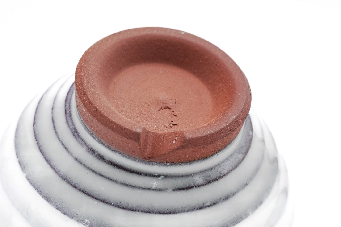 Japanese Teacups - ´»Ðã¸G Tsubakihide Kiln - Wooden Box Set of 5 White Spiraling Hagi-yaki Yunomi - 150ml