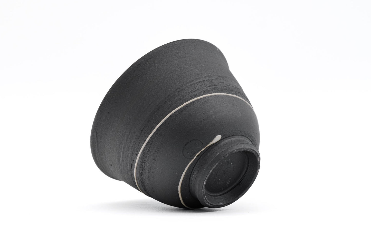 Japanese Teacup - �ÉÌïÅó´ó Sawada Tomohiro - Black Spiraling Tokoname-yaki Yunomi - 130ml