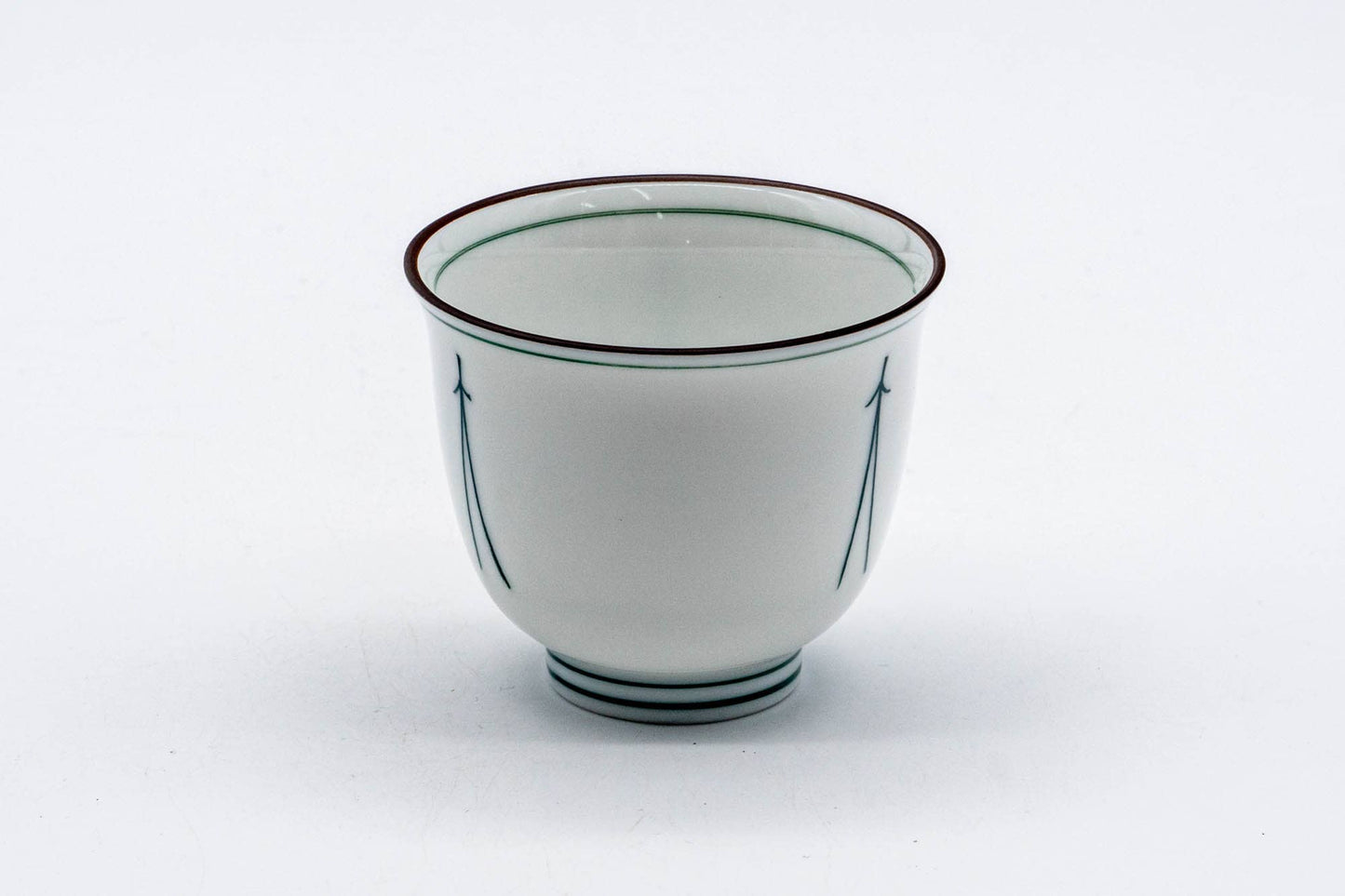 Japanese Teacup - White Porcelain Pine Needle Mino-yaki Yunomi - 100ml