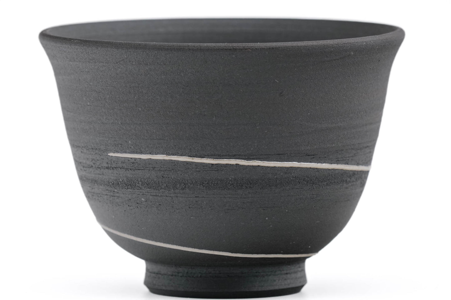 Japanese Teacup - �ÉÌïÅó´ó Sawada Tomohiro - Black Spiraling Tokoname-yaki Yunomi - 130ml