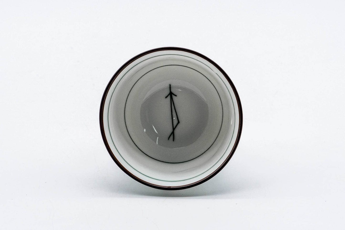 Japanese Teacup - White Porcelain Pine Needle Mino-yaki Yunomi - 100ml
