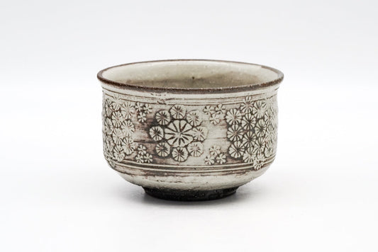Japanese Teacup - ÒÁÌٵäÕÜ It¨­ Noriaka - Floral Kohiki Mishima Yunomi - 150ml