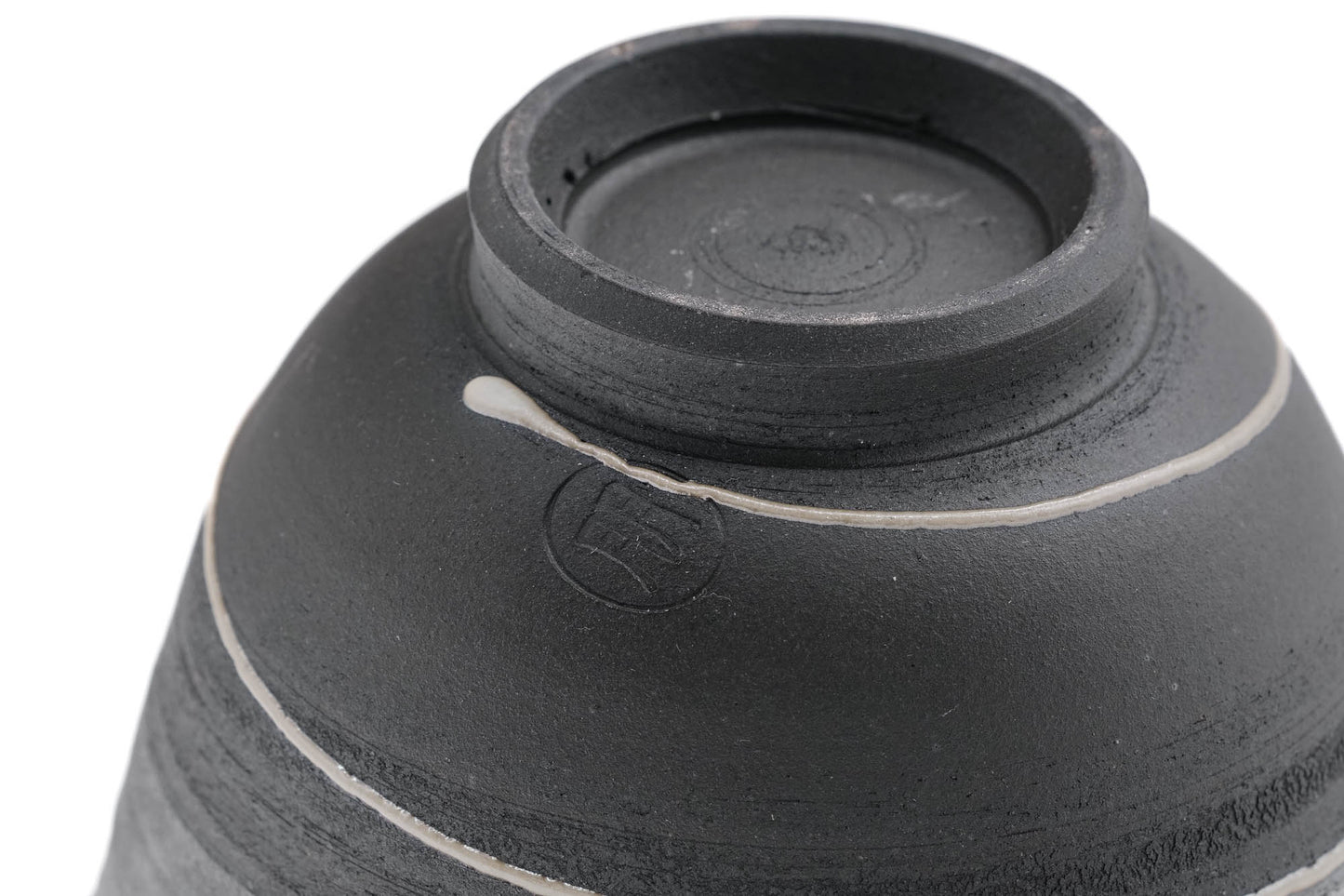 Japanese Teacup - �ÉÌïÅó´ó Sawada Tomohiro - Black Spiraling Tokoname-yaki Yunomi - 130ml